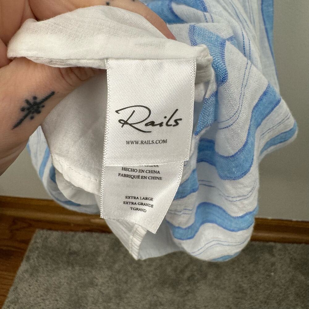 Rails Avril Tiered Midi Dress Gibson Stripe Size … - image 6